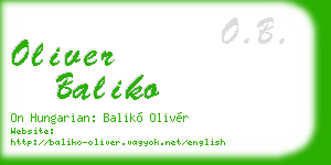 oliver baliko business card