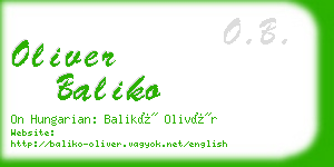 oliver baliko business card